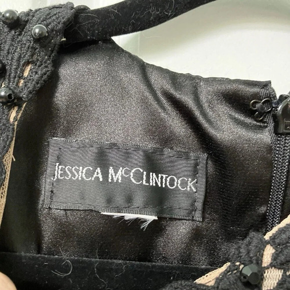 Vintage 90s Jessica Navy Blue  Long Modest Embroidered Floral Maxi Dress - Picture 3 of 6